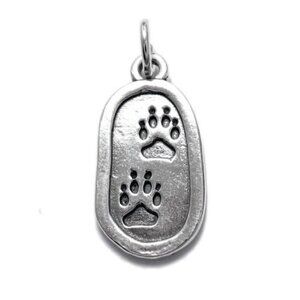 CUTE BEAR PAW PRINT CHARM IN STERLING SILVER.